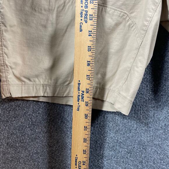 Eddie Bauer Casual Chino Shorts Men's Large Beige Stretch Waist Draw Zip Pockets - Picture 3 of 12